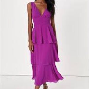 NWT Lulus Celebration Time Elegant Purple Sleeveless Dress size small